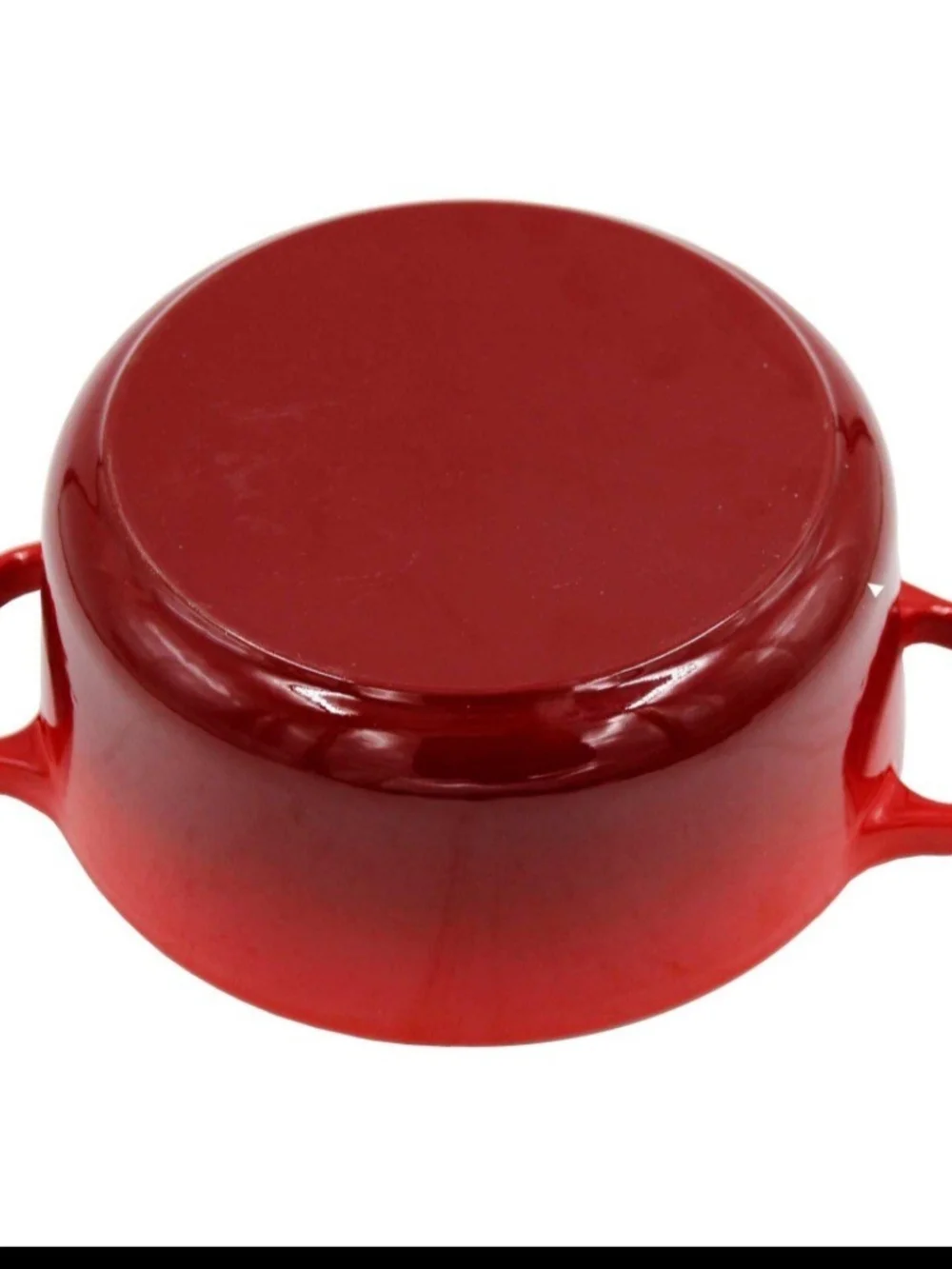 Red Enameled Dutch Oven with Gold Knob - Classic Round Casserole